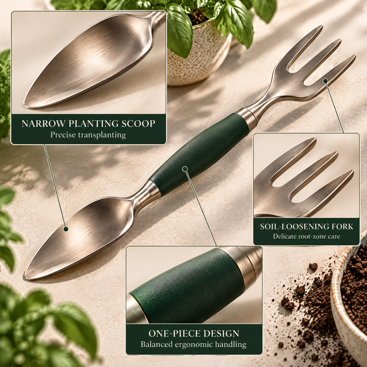 Velqathir™ Dual-Ended Garden Trowel & Cultivator
