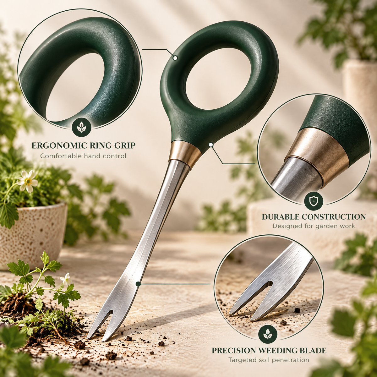 Velqathir™ Stainless Steel Root Weeder