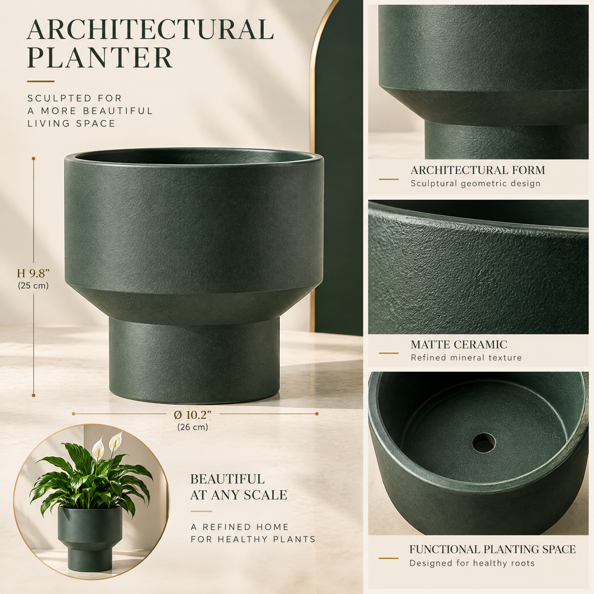 Velqathir™ Tall Pedestal Indoor Planter