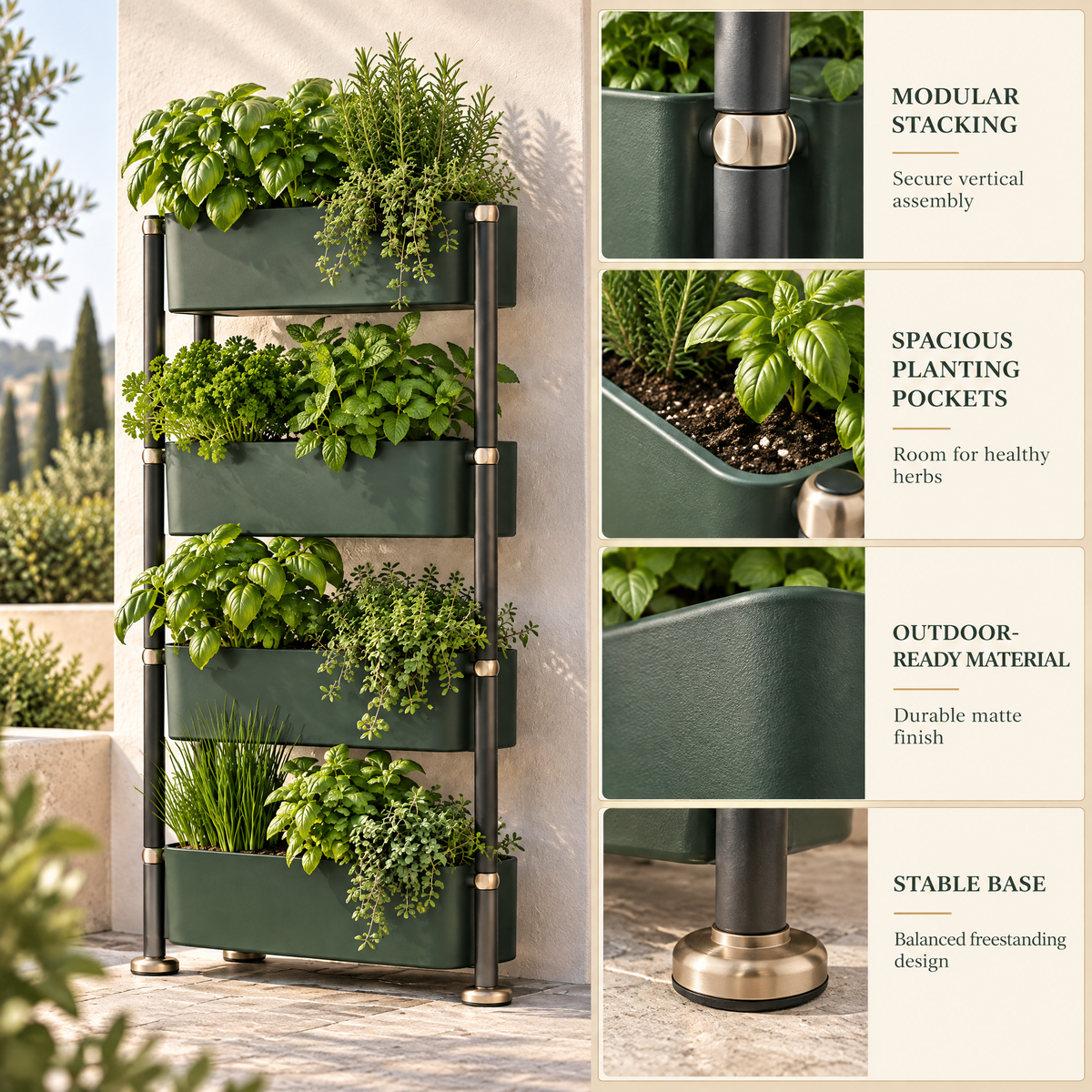Velqathir™ 4-Tier Vertical Herb Garden Planter