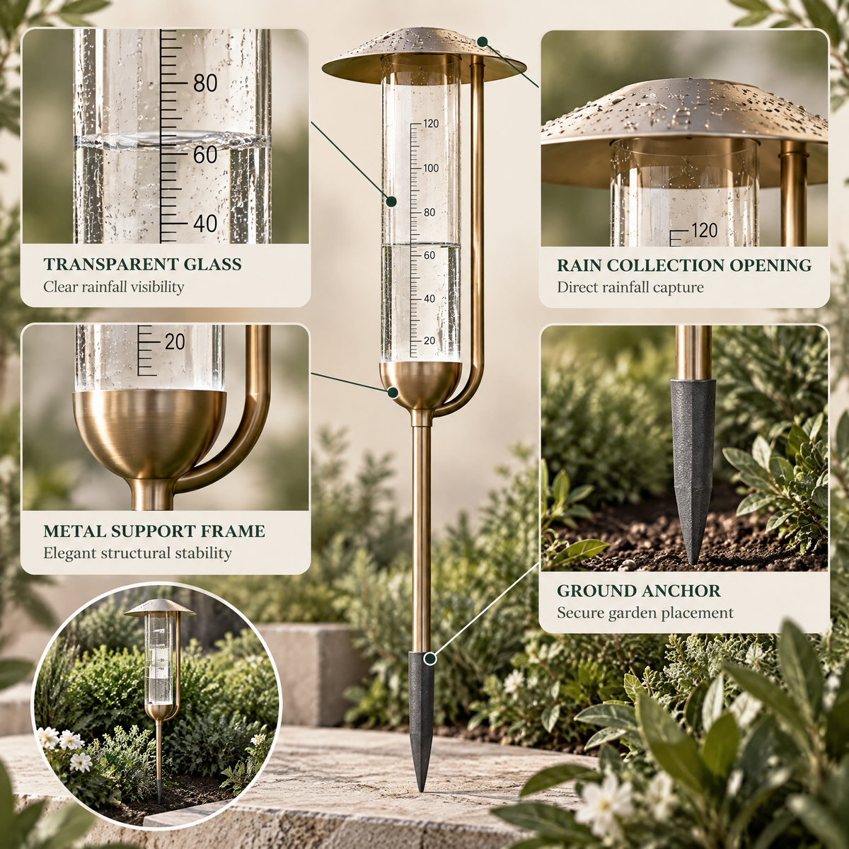 Velqathir™ Decorative Outdoor Rain Gauge